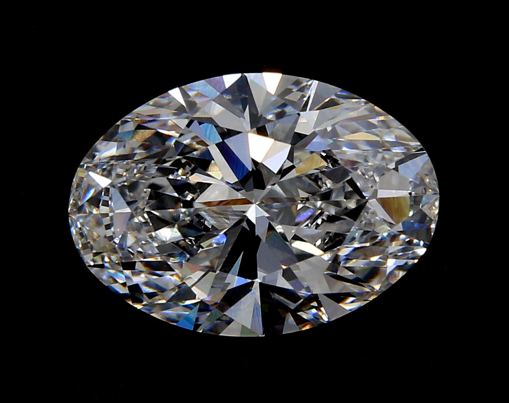 3.61 Carat Oval Lab Diamond with  Cut Diamond in 14KT  view 1
