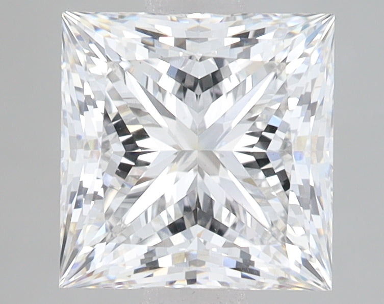 2.59 Carat Princess Lab Diamond with  Cut Diamond in 14KT  view 1
