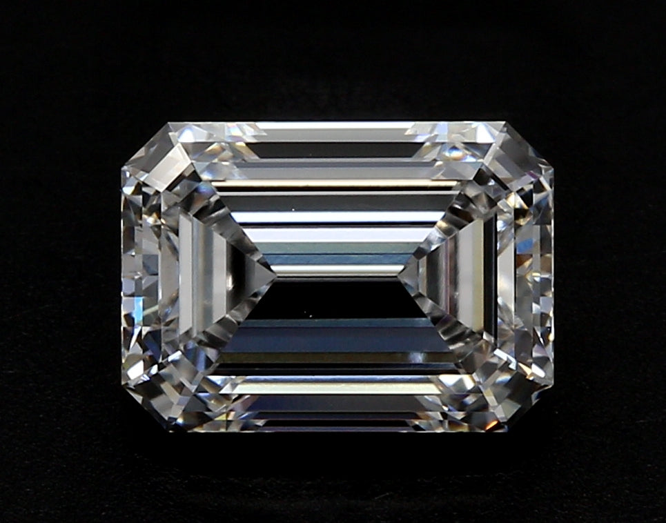 2.51 Carat Emerald Lab Diamond with  Cut Diamond in 14KT  view 1
