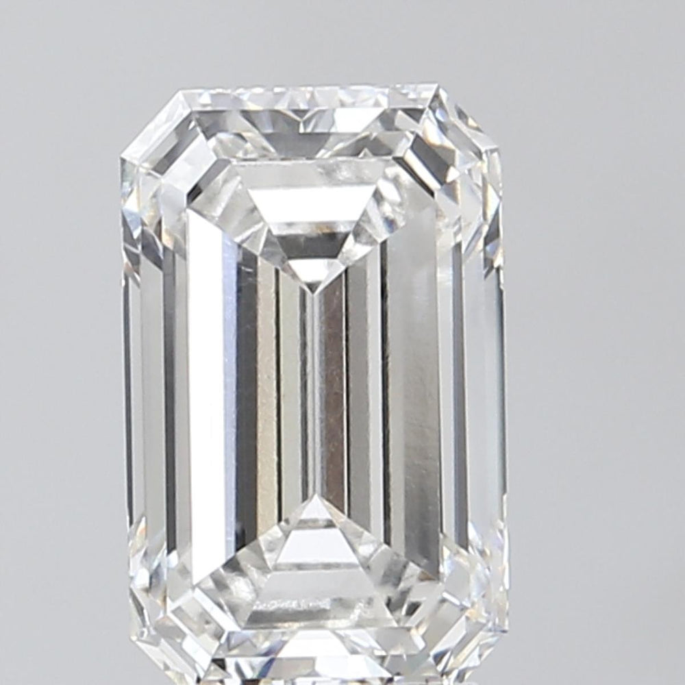3.02 Carat Emerald Lab Diamond with  Cut Diamond in 14KT  view 1
