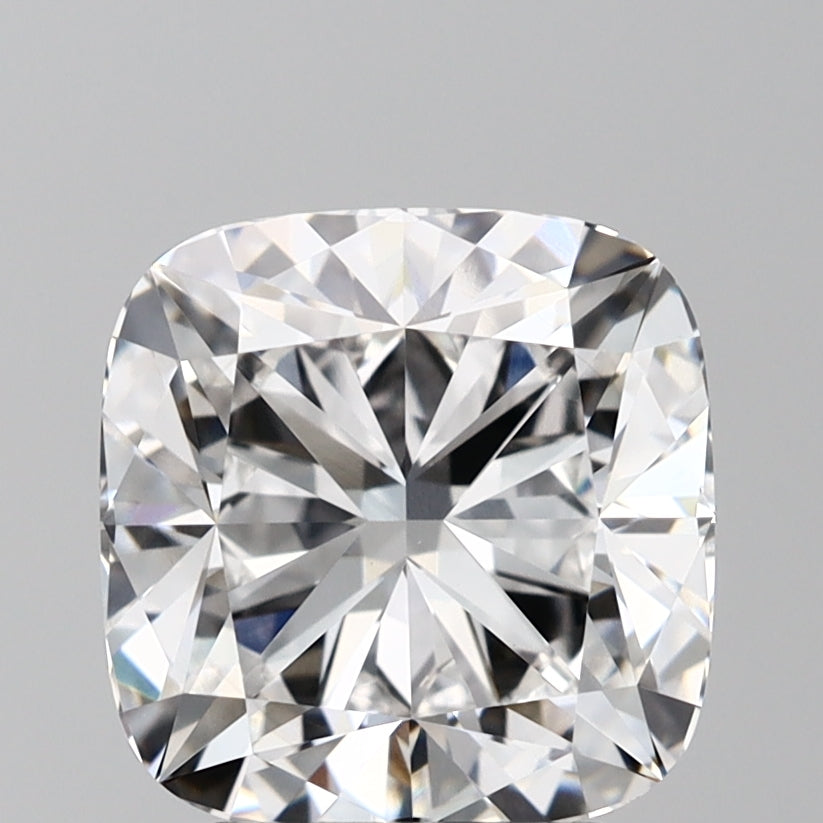 3.76 Carat Cushion Lab Diamond with  Cut Diamond in 14KT  view 1

