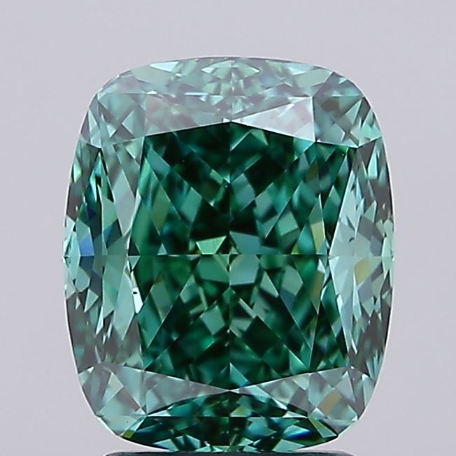 3.02 Carat Cushion Lab Diamond with  Cut Diamond in 14KT  view 1
