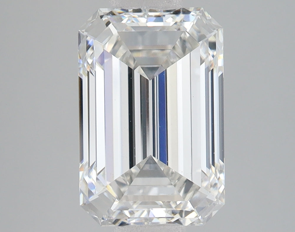3.58 Carat Emerald Lab Diamond with  Cut Diamond in 14KT  view 1
