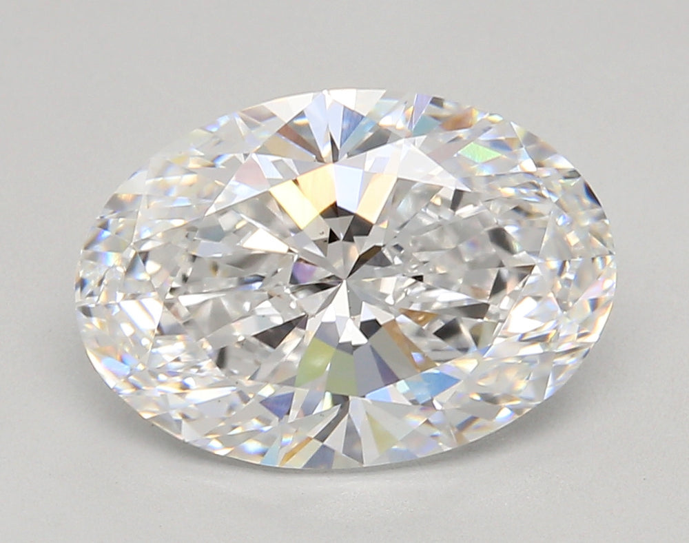 4.0 Carat Oval Lab Diamond with  Cut Diamond in 14KT  view 1
