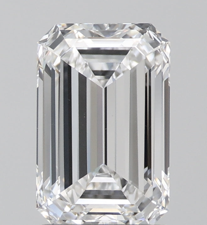 2.05 Carat Emerald Lab Diamond with  Cut Diamond in 14KT  view 1
