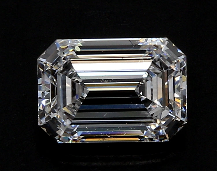 4.04 Carat Emerald Lab Diamond with  Cut Diamond in 14KT  view 1
