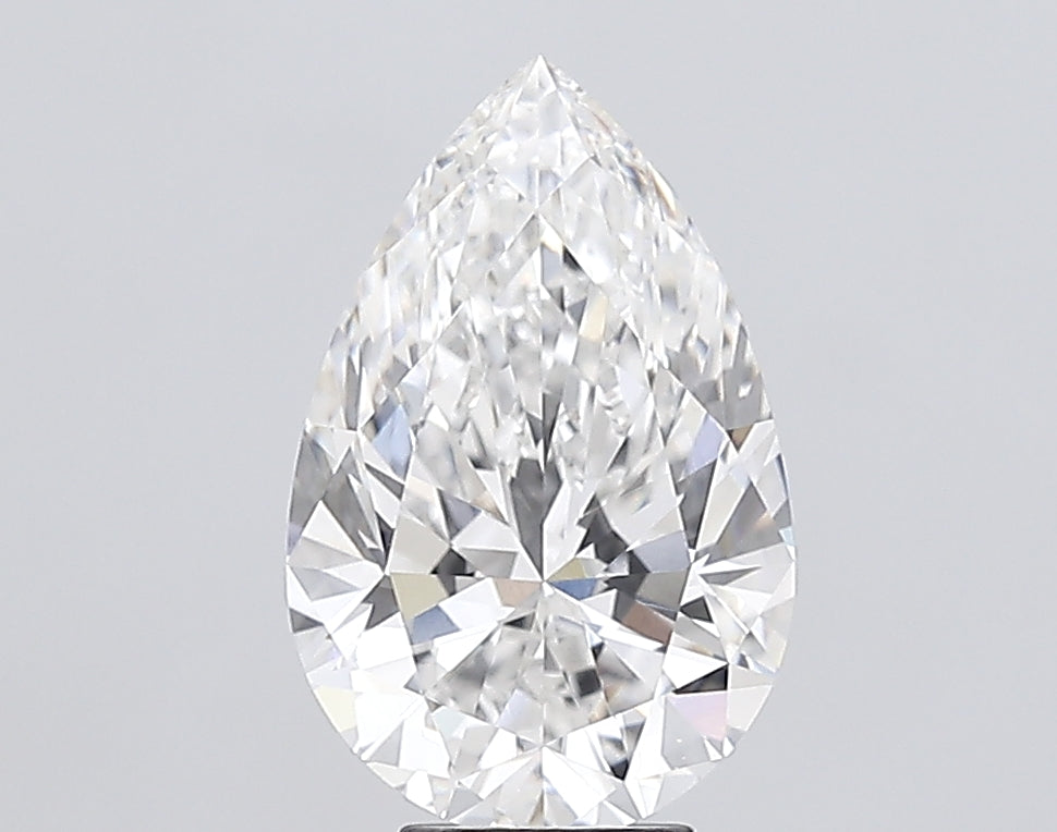 6.0 Carat Pear Lab Diamond with  Cut Diamond in 14KT  view 1
