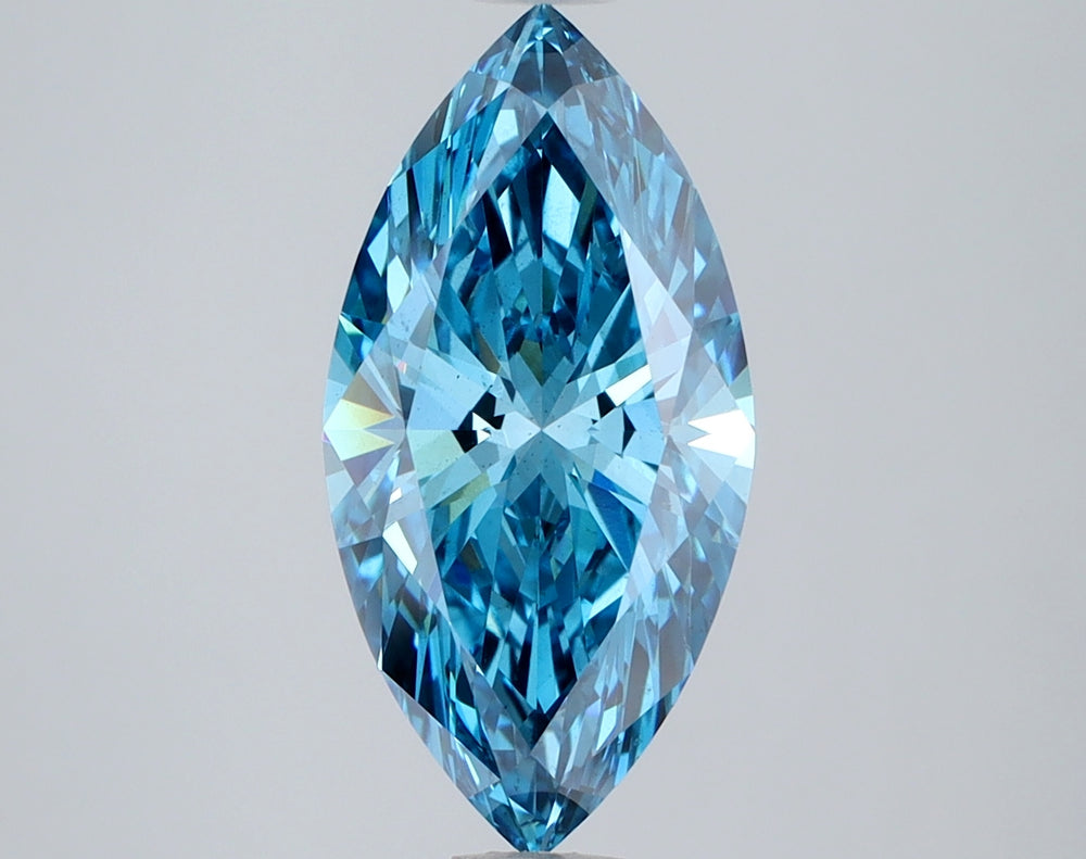 2.55 Carat Marquise Lab Diamond with  Cut Diamond in 14KT  view 1
