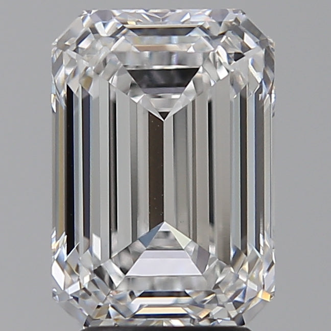 4.08 Carat Emerald Lab Diamond with  Cut Diamond in 14KT  view 1
