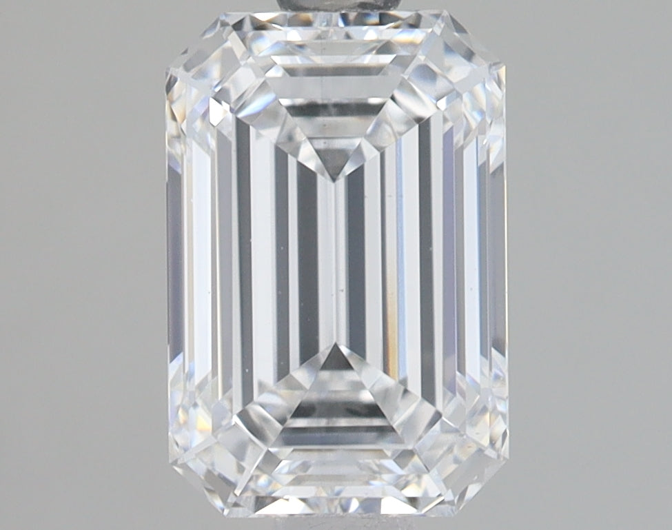 1.6 Carat Emerald Lab Diamond with  Cut Diamond in 14KT  view 1
