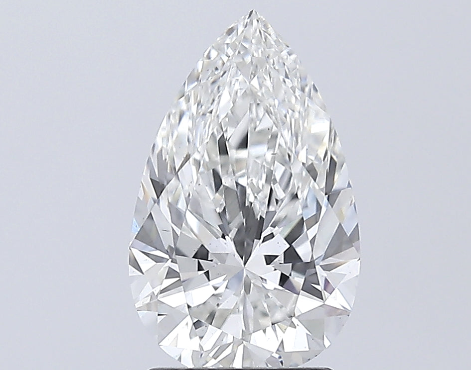 2.36 Carat Pear Lab Diamond with  Cut Diamond in 14KT  view 1
