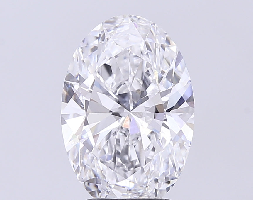 3.22 Carat Oval Lab Diamond with  Cut Diamond in 14KT  view 1
