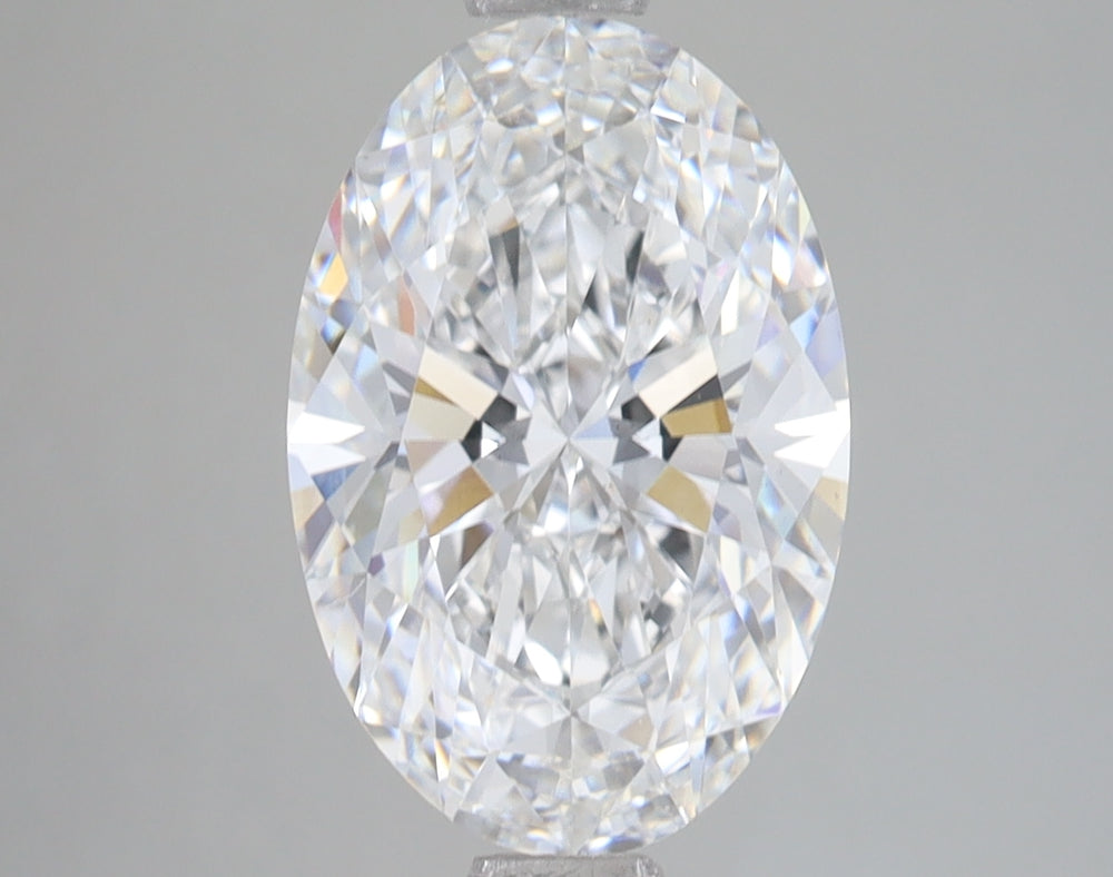 3.56 Carat Oval Lab Diamond with  Cut Diamond in 14KT  view 1
