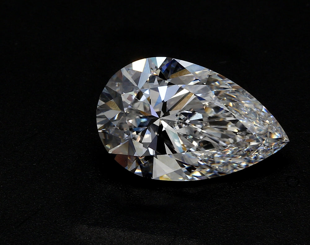 2.99 Carat Pear Lab Diamond with  Cut Diamond in 14KT  view 1
