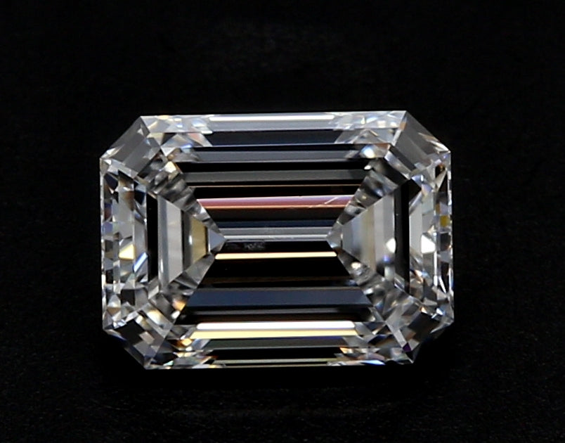 4.0 Carat Emerald Lab Diamond with  Cut Diamond in 14KT  view 1
