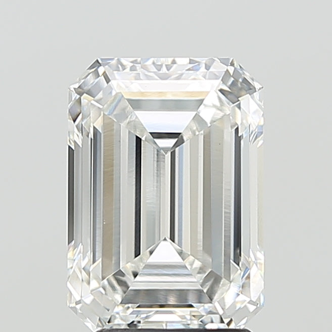 3.05 Carat Emerald Lab Diamond with  Cut Diamond in 14KT  view 1
