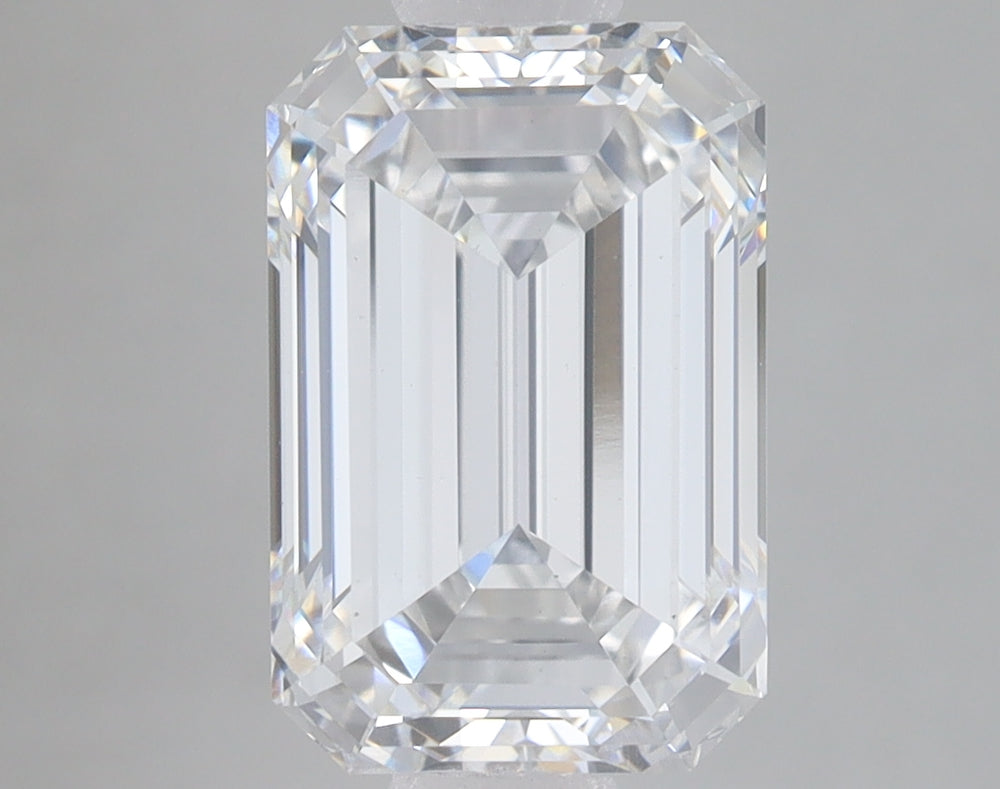 4.07 Carat Emerald Lab Diamond with  Cut Diamond in 14KT  view 1
