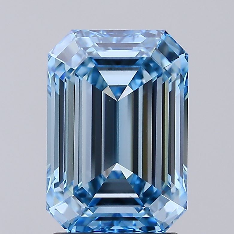 2.8 Carat Emerald Lab Diamond with  Cut Diamond in 14KT  view 1
