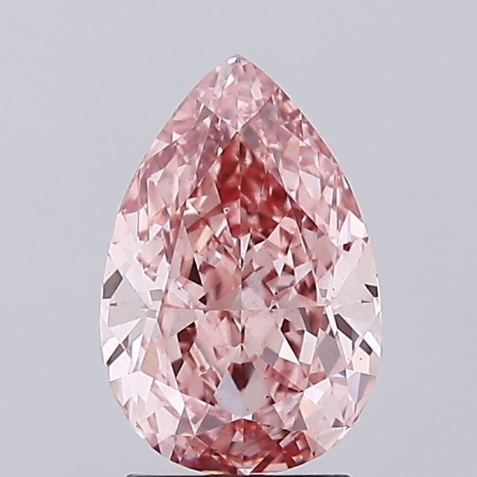 3.03 Carat Pear Lab Diamond with  Cut Diamond in 14KT  view 1
