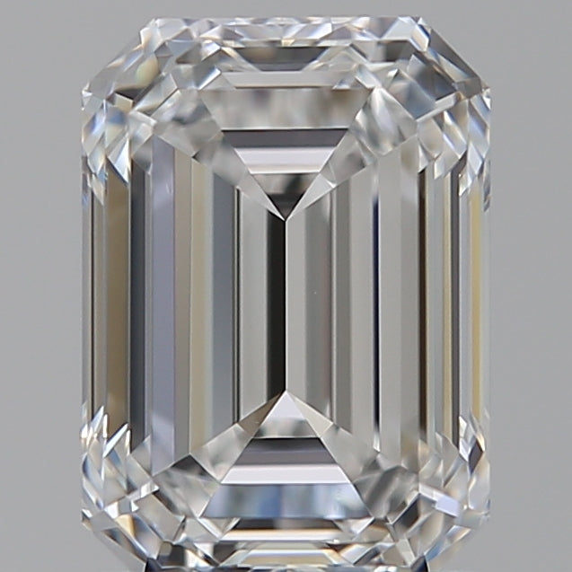 1.54 Carat Emerald Lab Diamond with  Cut Diamond in 14KT  view 1
