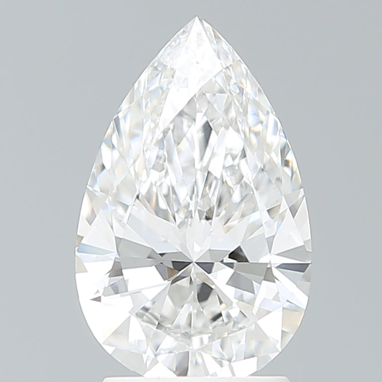 2.29 Carat Pear Lab Diamond with  Cut Diamond in 14KT  view 1
