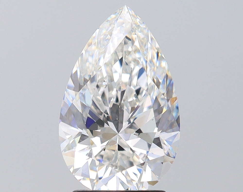 2.55 Carat Pear Lab Diamond with  Cut Diamond in 14KT  view 1
