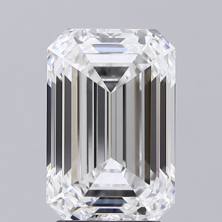 2.52 Carat Emerald Lab Diamond with  Cut Diamond in 14KT  view 1
