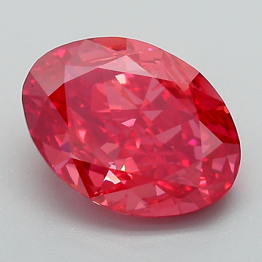 3.0 Carat Oval Lab Diamond with  Cut Diamond in 14KT  view 1
