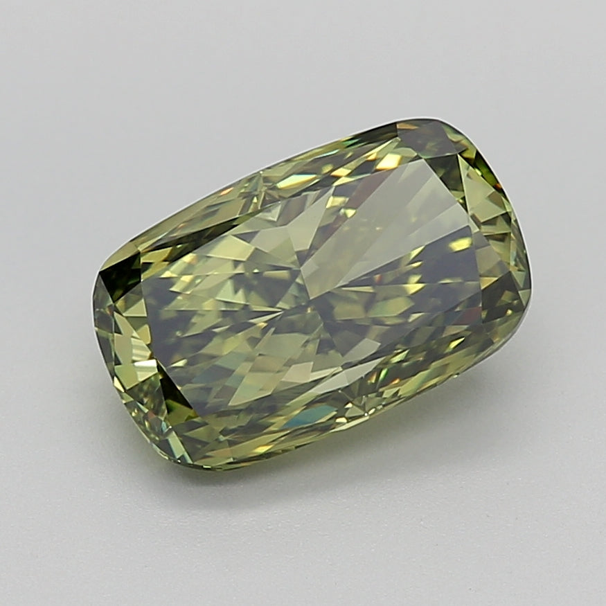 3.04 Carat Cushion Lab Diamond with  Cut Diamond in 14KT  view 1
