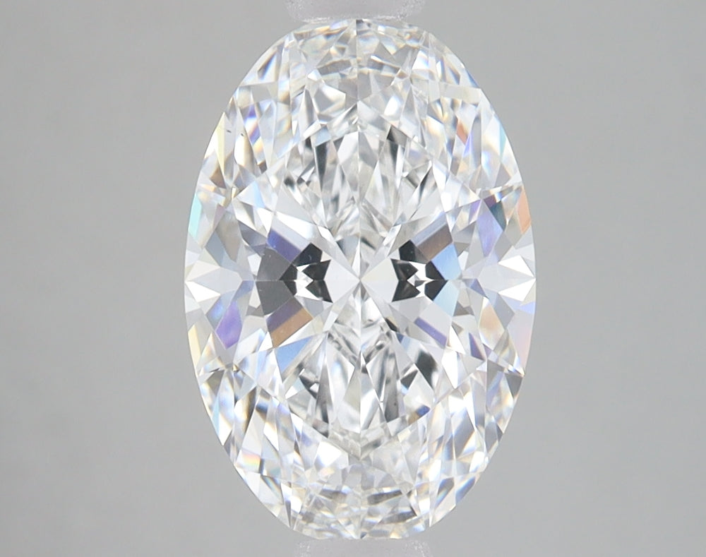 2.57 Carat Oval Lab Diamond with  Cut Diamond in 14KT  view 1
