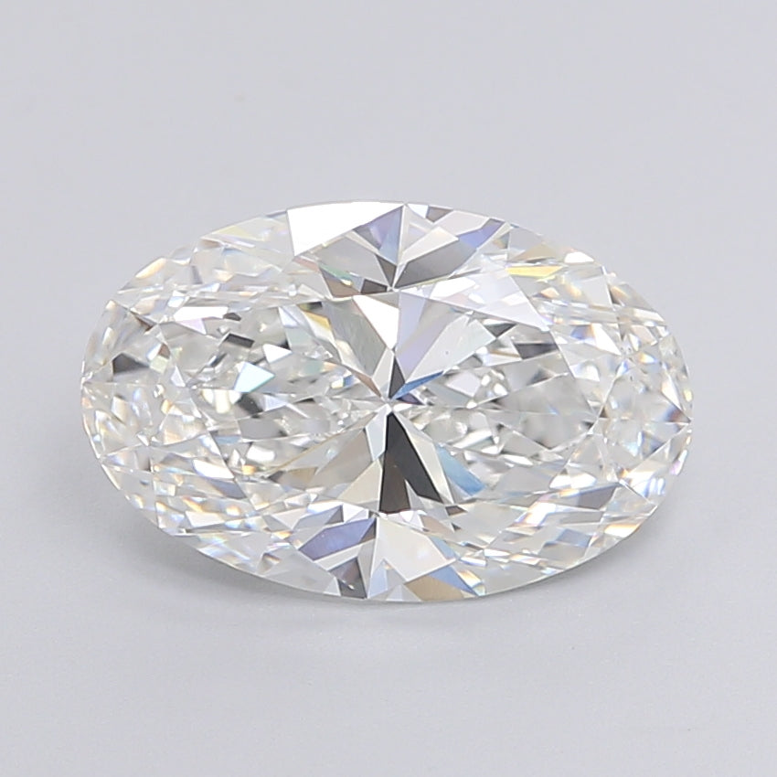 4.5 Carat Oval Lab Diamond with  Cut Diamond in 14KT  view 1
