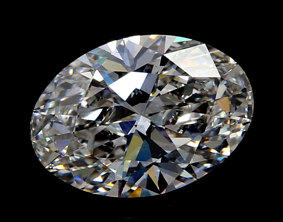 1.04 Carat Oval Lab Diamond with  Cut Diamond in 14KT  view 1
