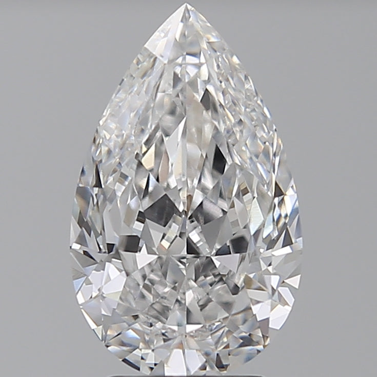3.68 Carat Pear Lab Diamond with  Cut Diamond in 14KT  view 1
