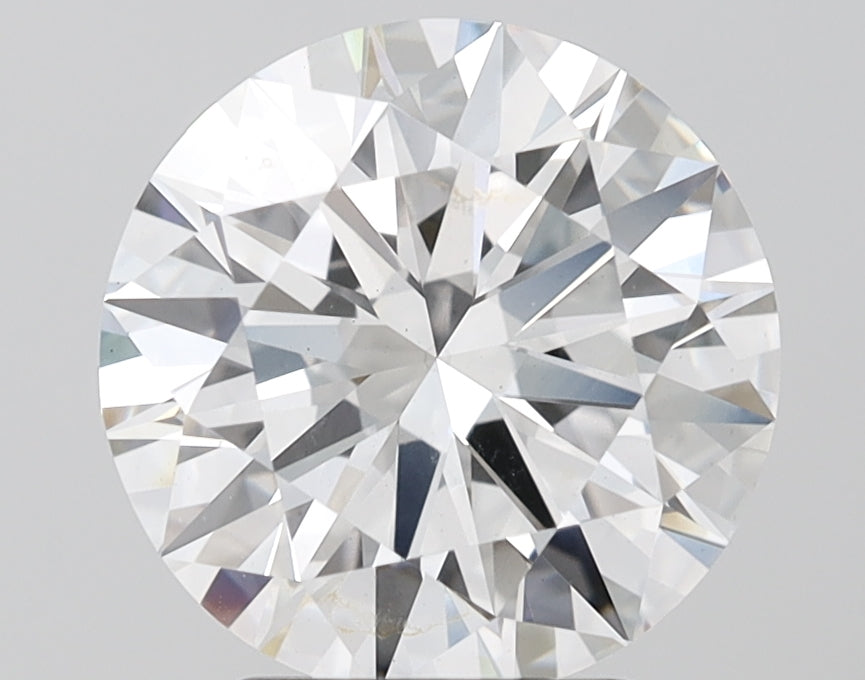 3.7 Carat Round Lab Diamond with  Cut Diamond in 14KT  view 1
