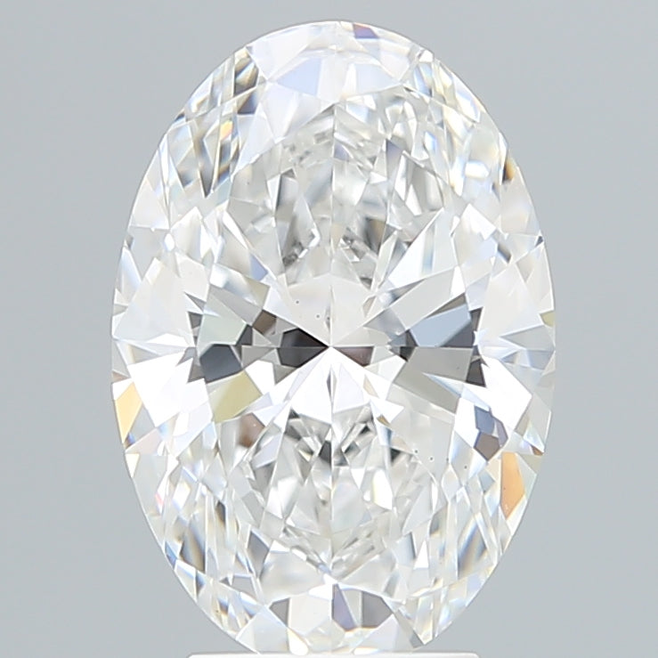 4.1 Carat Oval Lab Diamond with  Cut Diamond in 14KT  view 1
