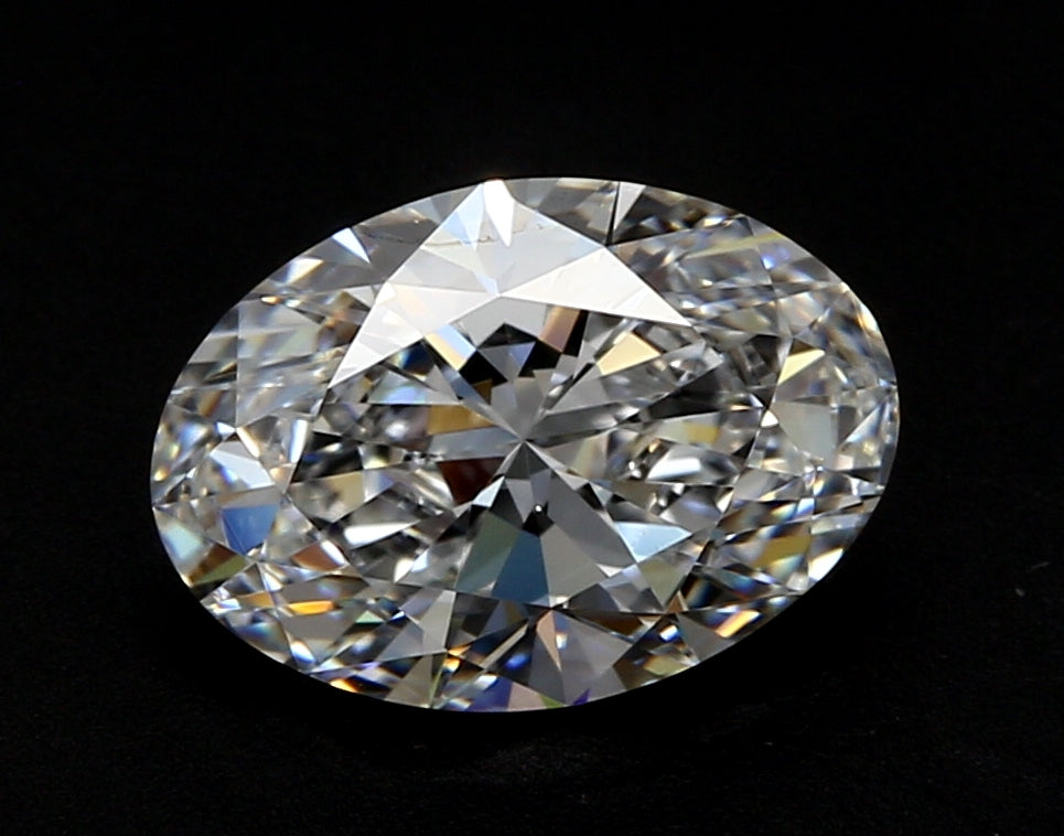 3.92 Carat Oval Lab Diamond with  Cut Diamond in 14KT  view 1
