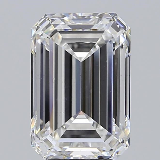 4.84 Carat Emerald Lab Diamond with  Cut Diamond in 14KT  view 1
