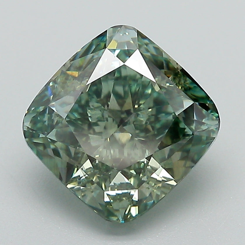 3.19 Carat Cushion Lab Diamond with  Cut Diamond in 14KT  view 1
