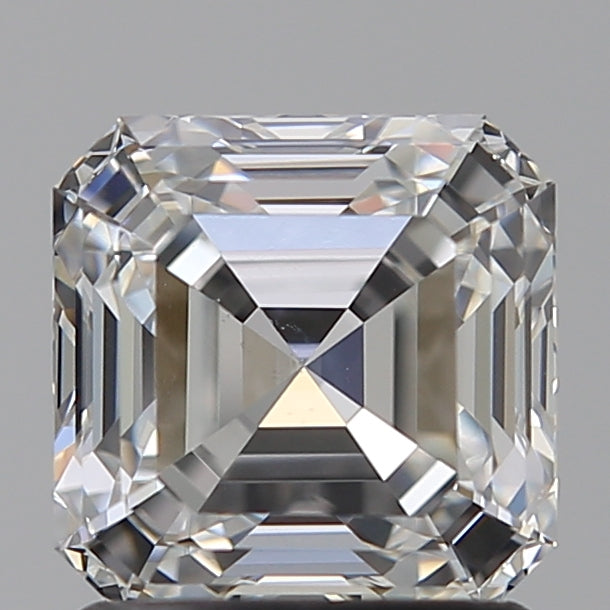 1.54 Carat Asscher Lab Diamond with  Cut Diamond in 14KT  view 1
