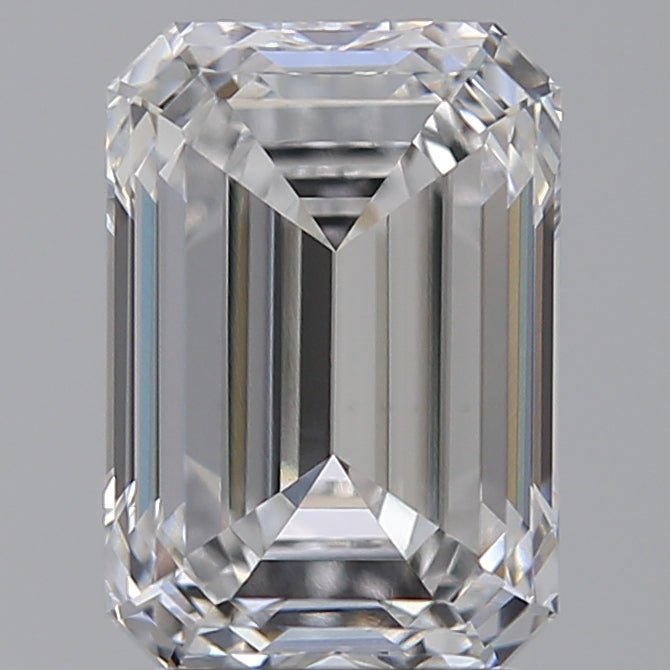 3.06 Carat Emerald Lab Diamond with  Cut Diamond in 14KT  view 1
