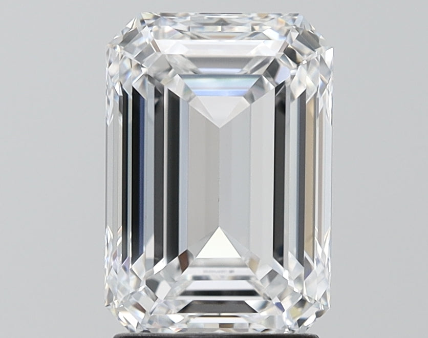 2.55 Carat Emerald Lab Diamond with  Cut Diamond in 14KT  view 1
