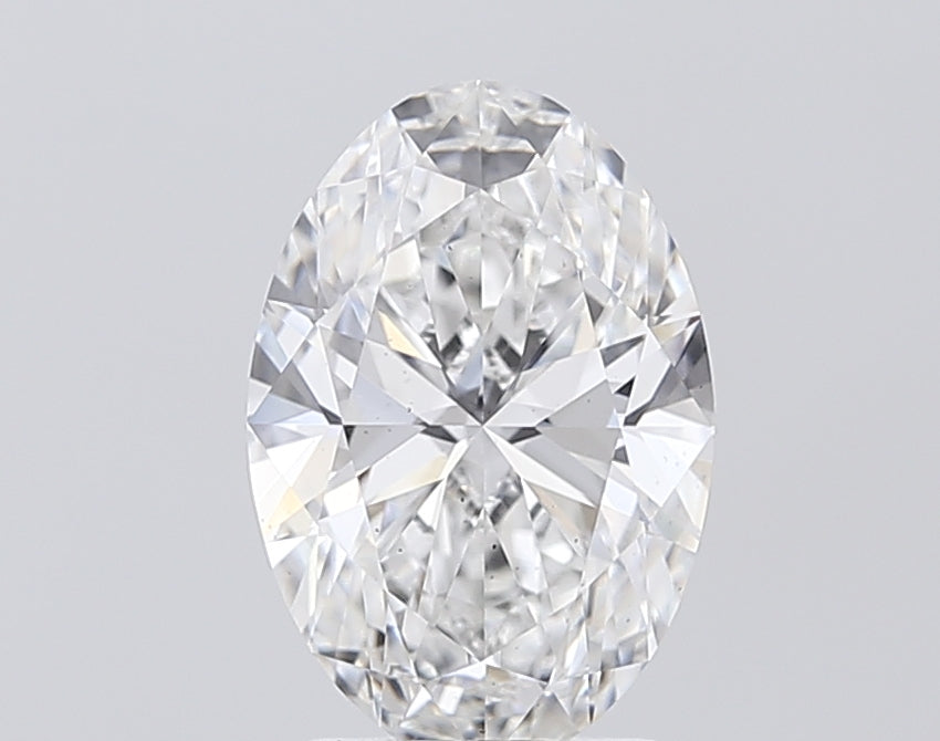2.57 Carat Oval Lab Diamond with  Cut Diamond in 14KT  view 1
