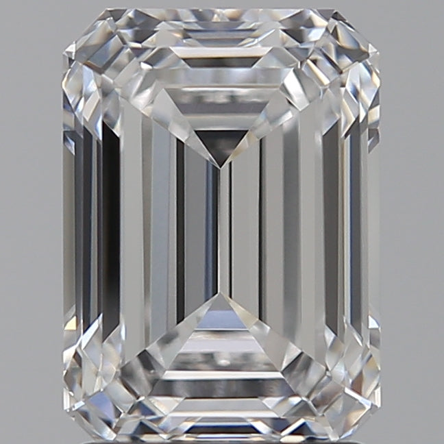 2.05 Carat Emerald Lab Diamond with  Cut Diamond in 14KT  view 1

