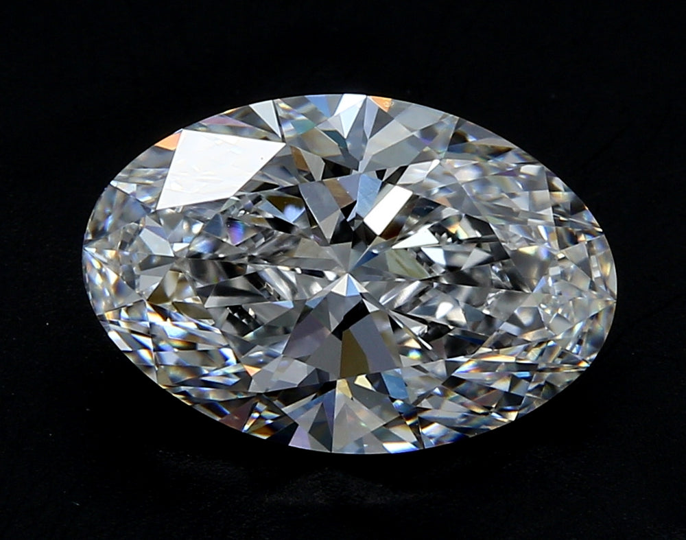3.0 Carat Oval Lab Diamond with  Cut Diamond in 14KT  view 1
