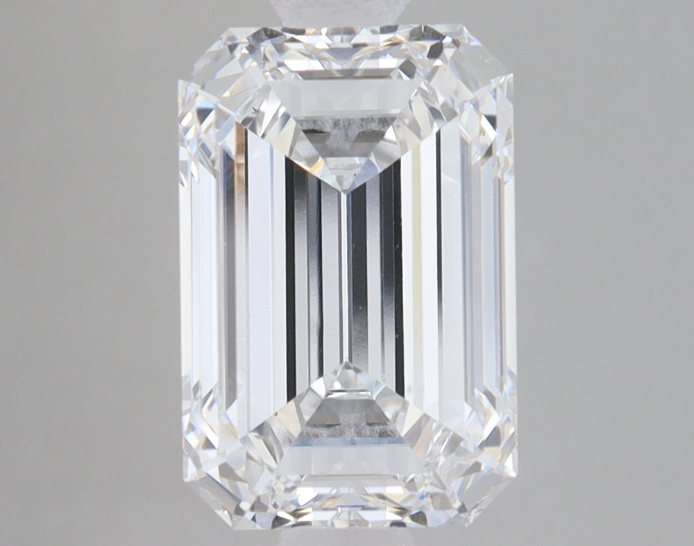3.77 Carat Emerald Lab Diamond with  Cut Diamond in 14KT  view 1
