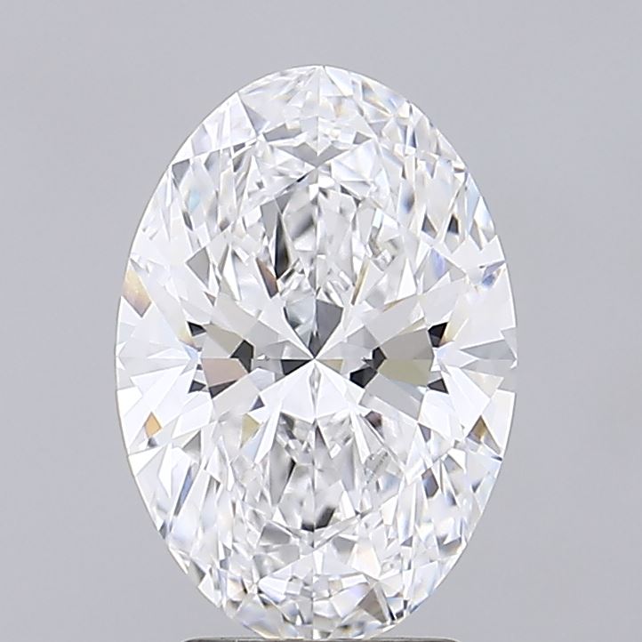 2.93 Carat Oval Lab Diamond with  Cut Diamond in 14KT  view 1
