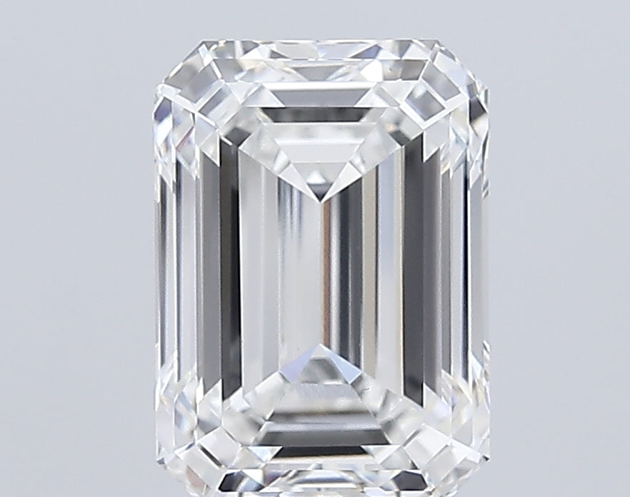 10.05 Carat Emerald Lab Diamond with  Cut Diamond in 14KT  view 1
