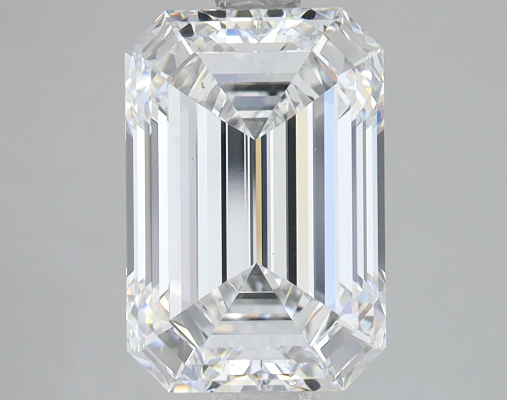 3.53 Carat Emerald Lab Diamond with  Cut Diamond in 14KT  view 1
