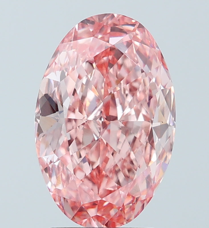3.51 Carat Oval Lab Diamond with  Cut Diamond in 14KT  view 1

