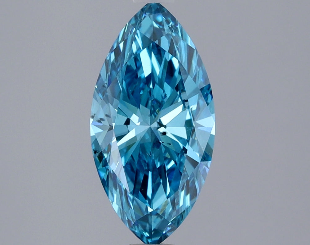 1.5 Carat Marquise Lab Diamond with  Cut Diamond in 14KT  view 1
